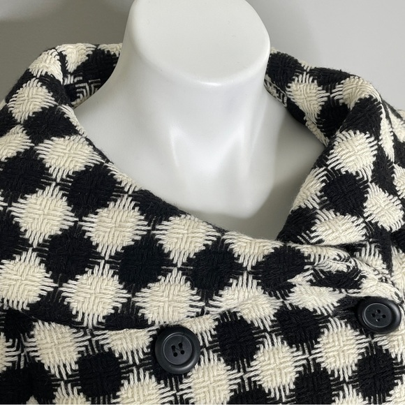 Anthropologie Elevenses checkered pea coat size 4 - Picture 4 of 7